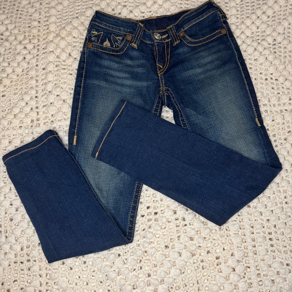 True Religion Julie Womens Size 27 Blue Straight Leg Jeans - Picture 1 of 11